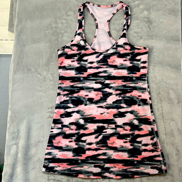 Lululemon cool racer back pink and black tank - Picture 1 of 6